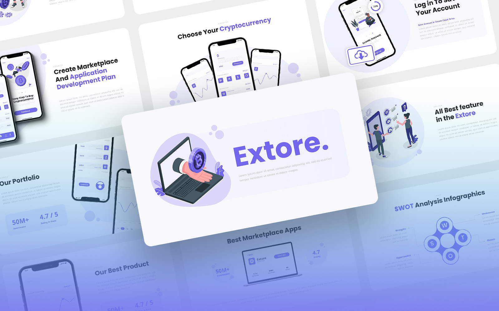 Extore - Mobile App & SAAS PowerPoint Template