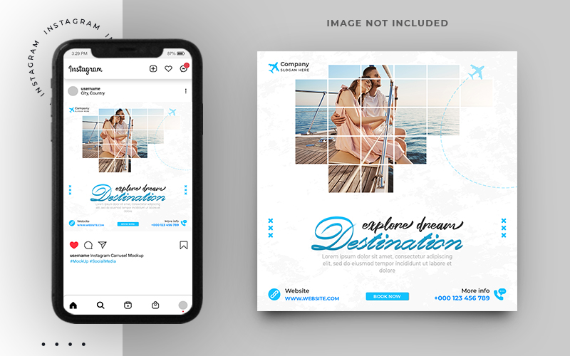 Tourism And Travel Social Media Instagram Post Banner Template Design