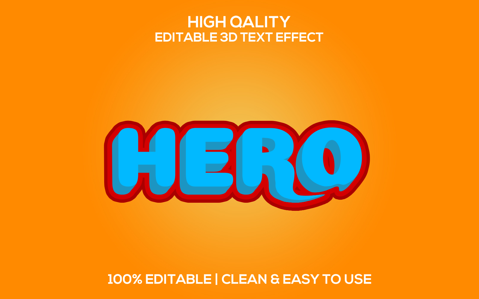 Hero | 3D Hero Text Style | Hero Editable Psd Text Effect | Modern Hero Psd Font Style