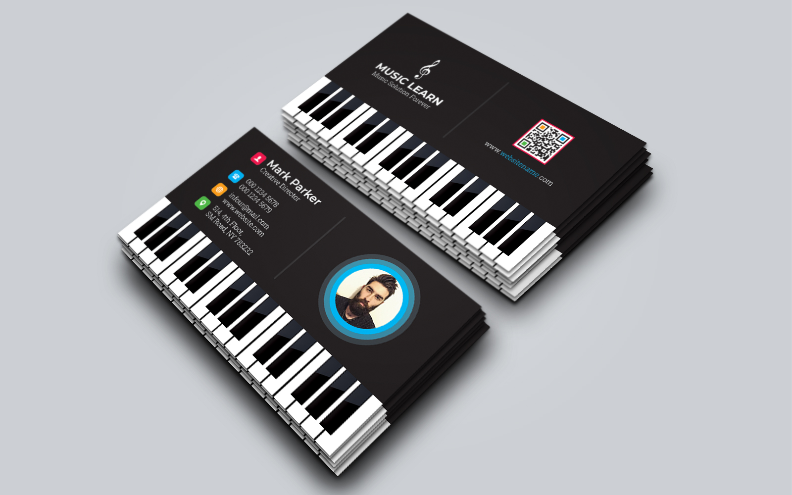 Piano Music Business Card Template 134