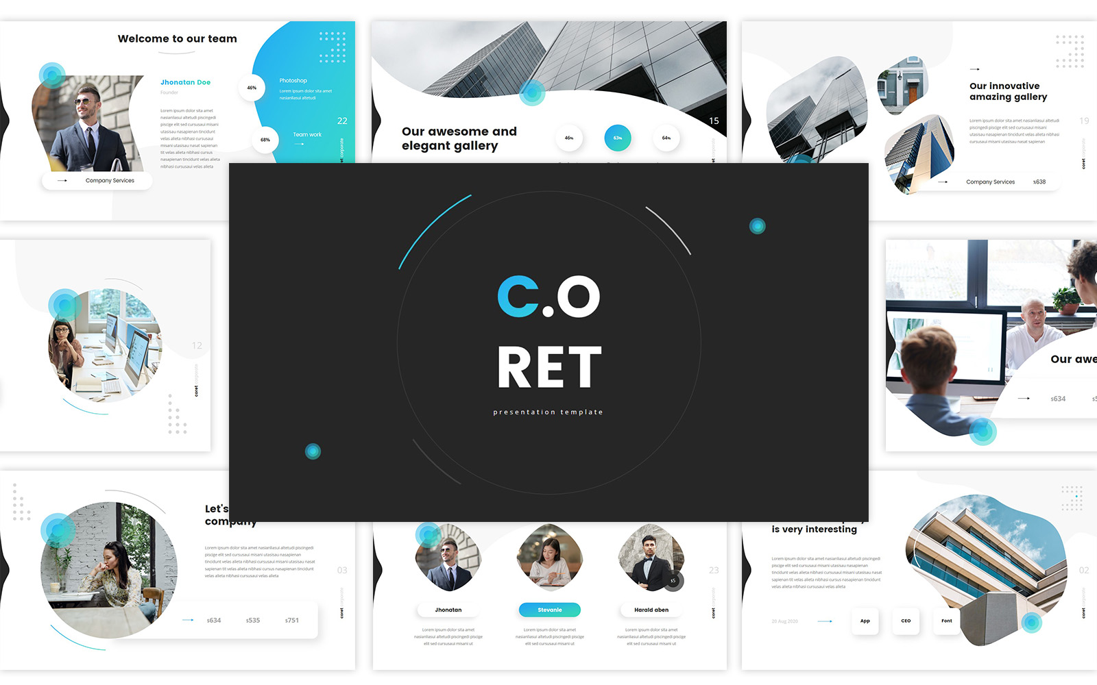 Coret – Corporate Google Slides