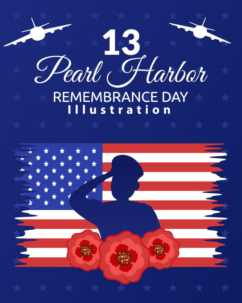 13 Pearl Harbor Remembrance Day Illustration