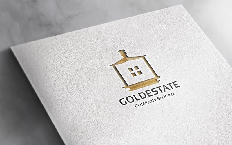 Professional Gold Real Estate Logo