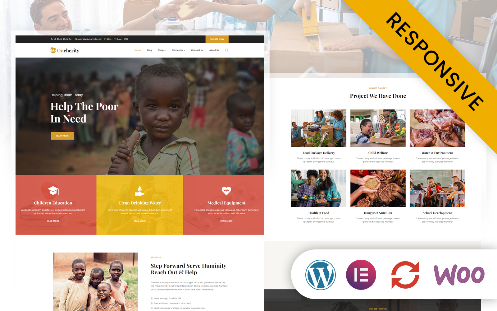 Oncherity - Charity, Donation, Nonprofit Elementor WordPress Theme