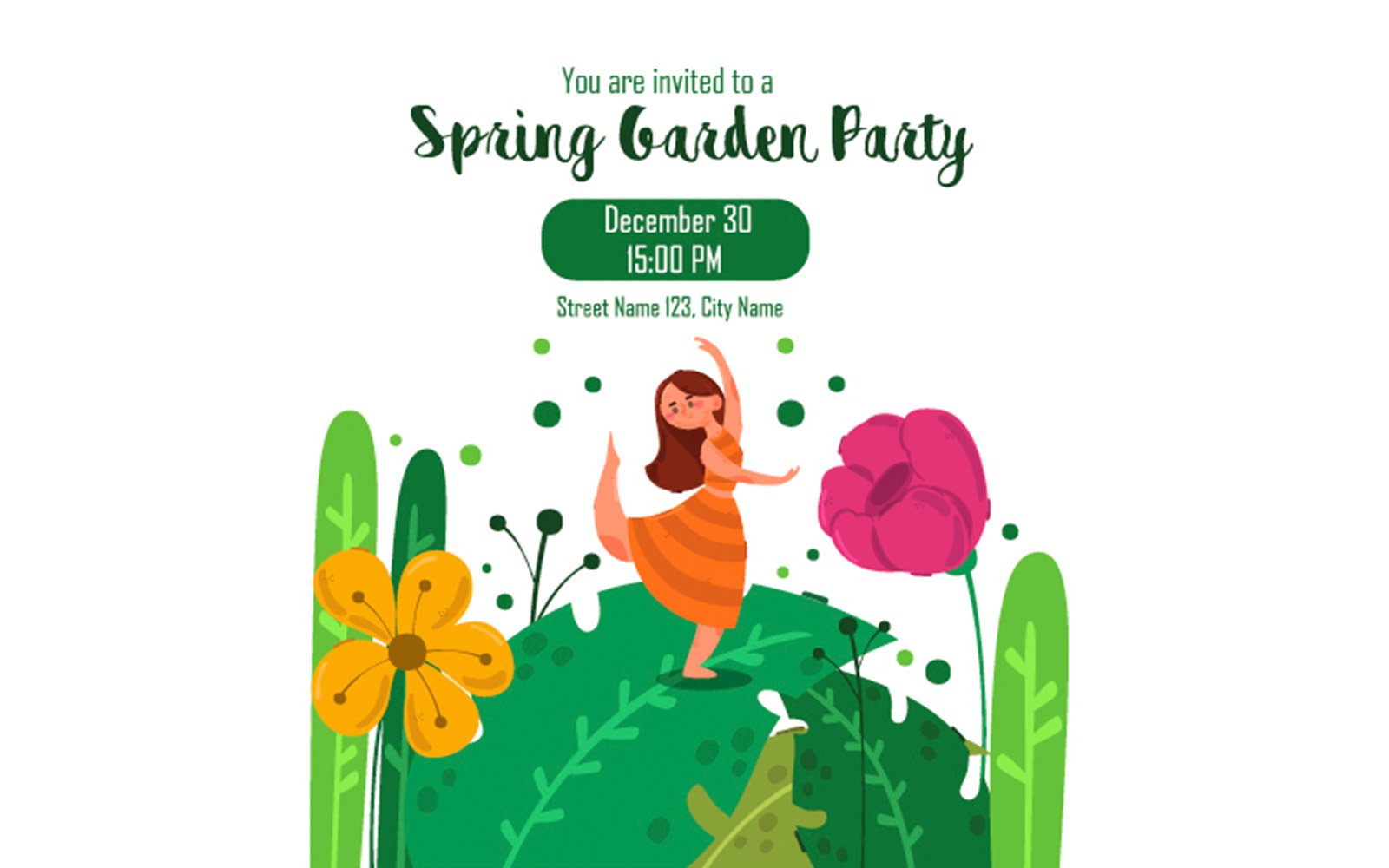 Spring Garden Party Background Illustration