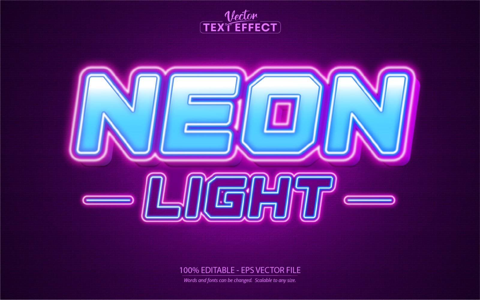 Neon Light - Editable Text Effect, Neon Light Text Style, Graphics Illustration