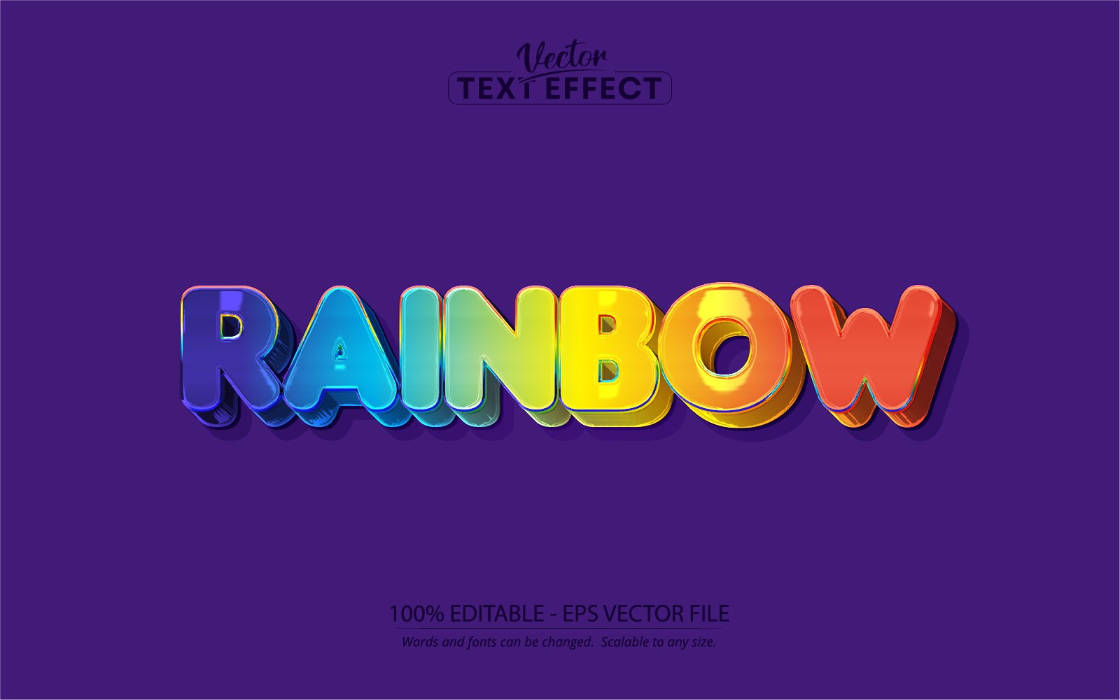 Rainbow - Editable Text Effect, Colorful And Cartoon Text Style, Graphics Illustration
