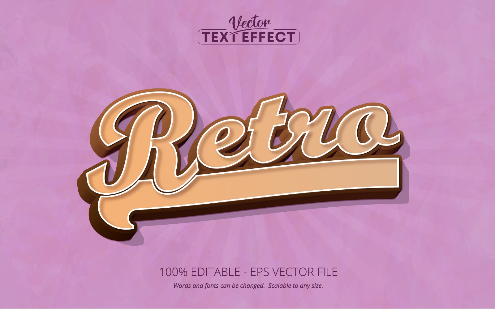 Retro - Editable Text Effect, Vintage And Retro 70s 80s Text Style, Graphics Illustration