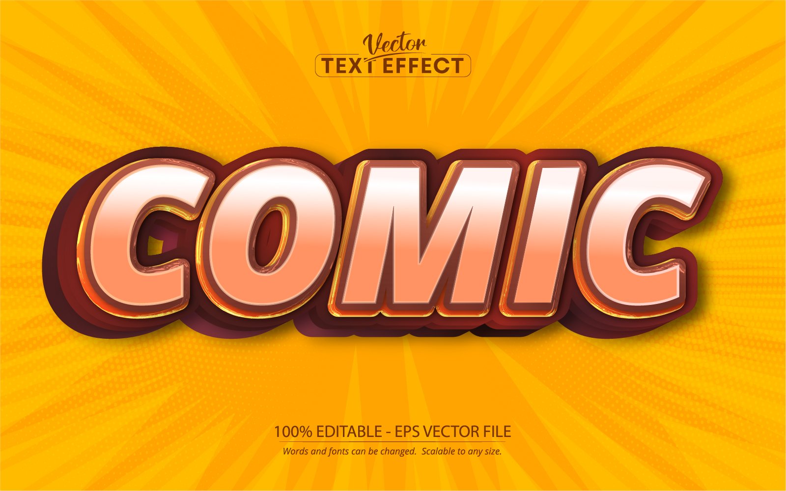Comic - Editable Text Effect, Comic And Orange Cartoon Text Style, Graphics Illustration