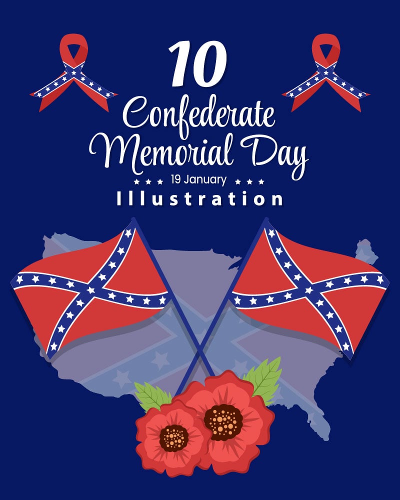 10 Confederate Memorial Day Illustration