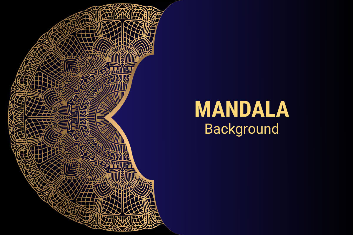 ornamental in golden color mandala background