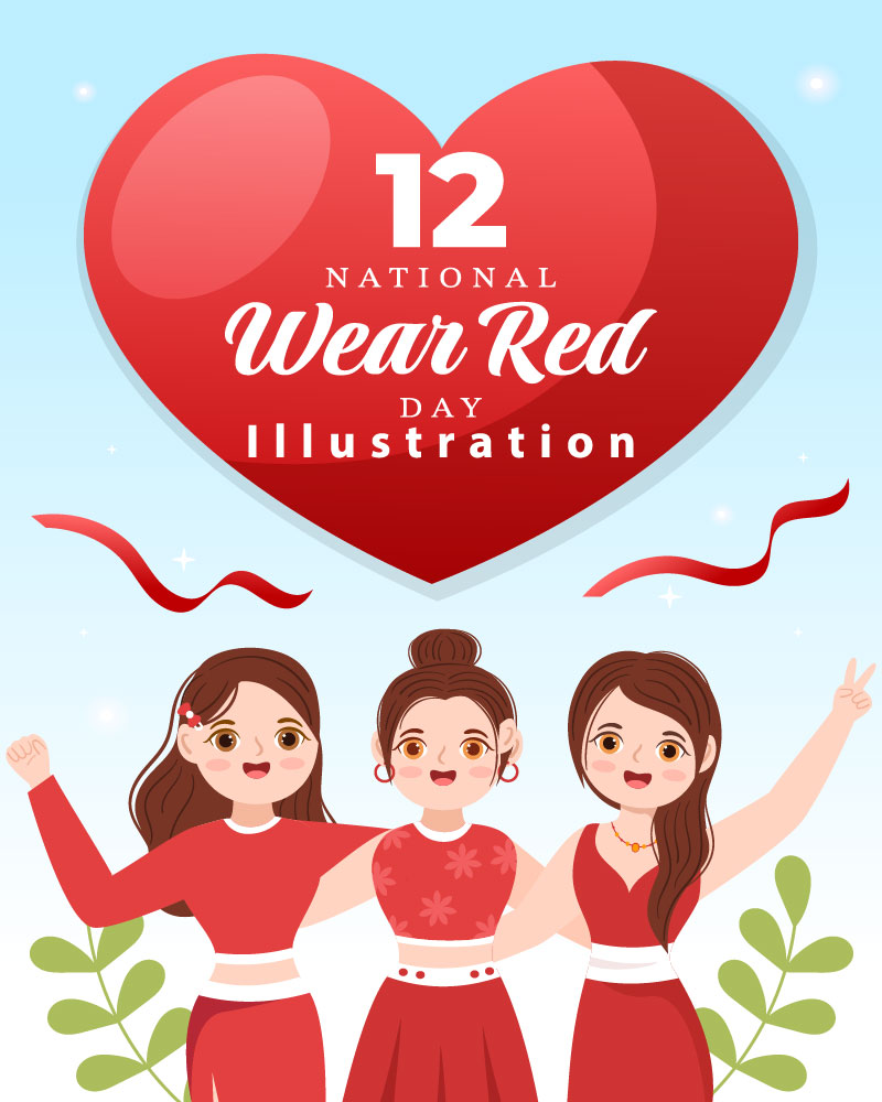 12 National Wear Red Day Illustration