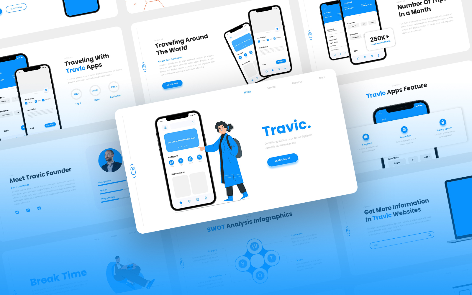 Travic - Travel Agency Mobile App Keynote Template
