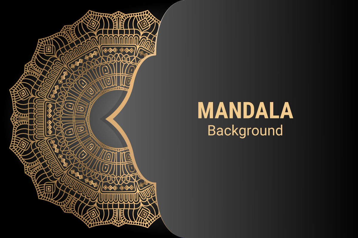 Luxury ornamental mandala design background in gold color.