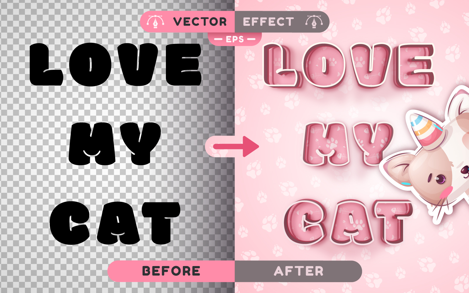 Cat - Editable Text Effect, Font Style