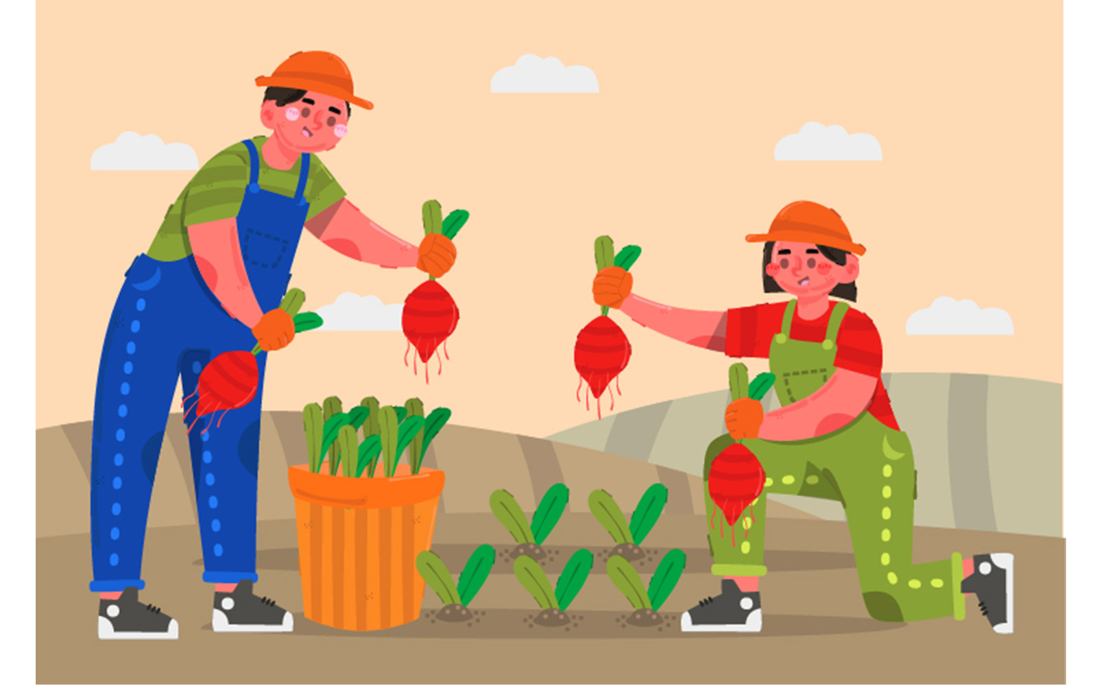 Farming Profession Background Illustration