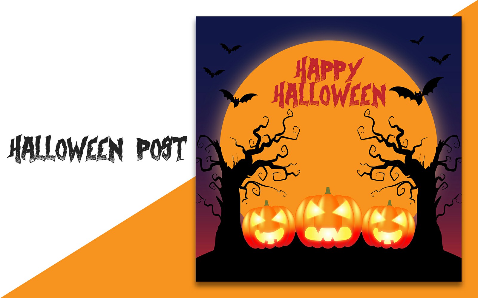 Happy Halloween Scary Pumpkin Design Illustration