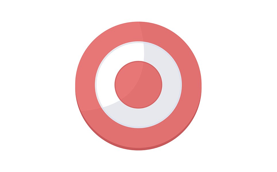 Target semi flat color vector object