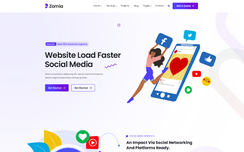 Zomia Social Marketing HTML5 Template