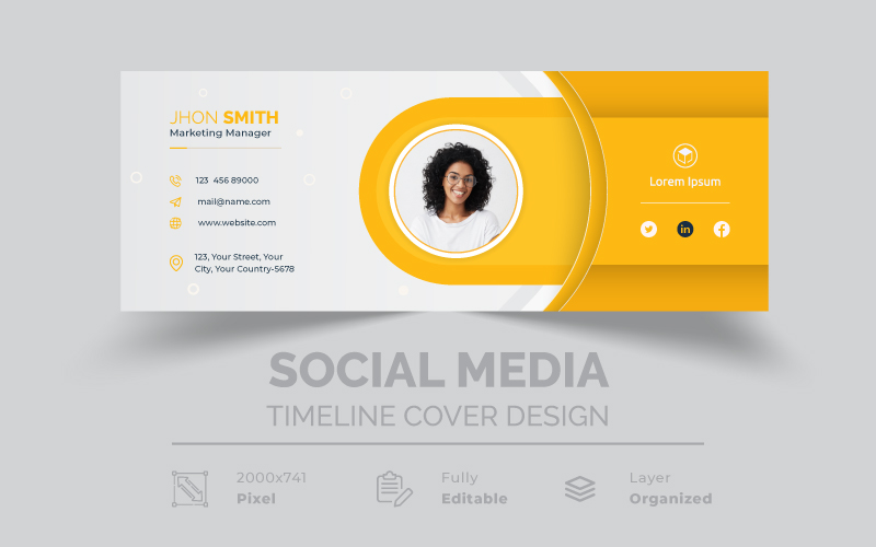 Corporate Email Signature Template Or Email Footer Social Media Cover