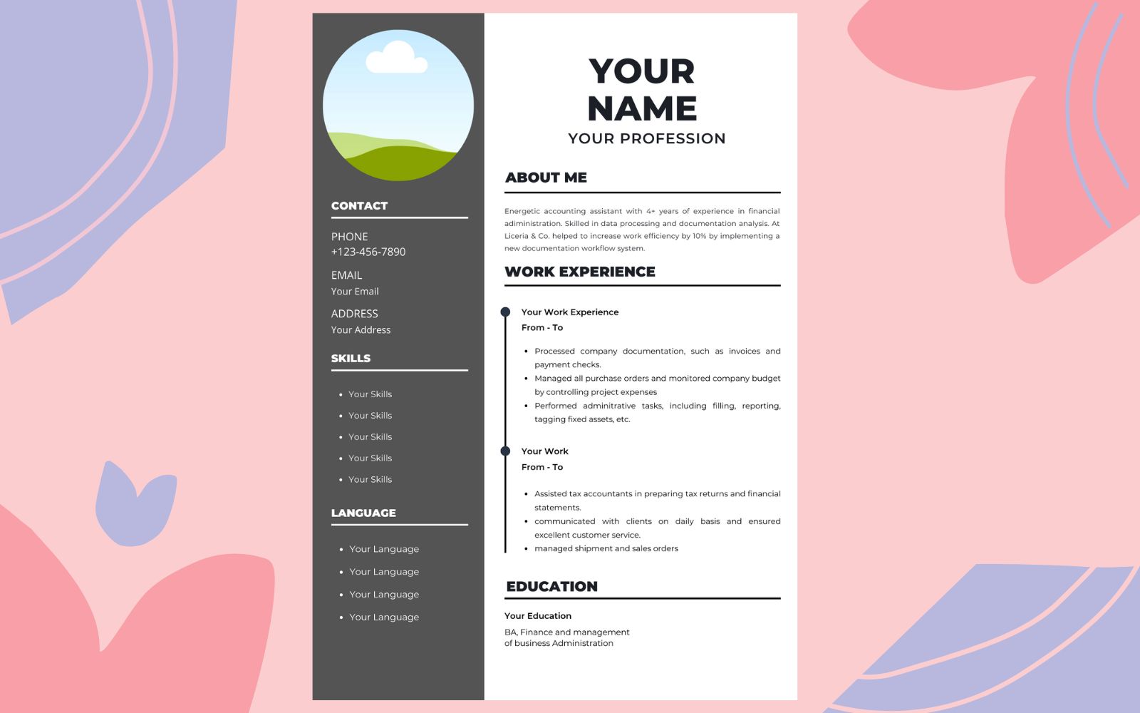 Resume Template For Your Professional Career