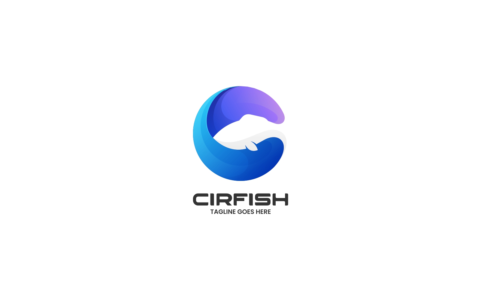 Circle Fish Gradient Logo Style 2