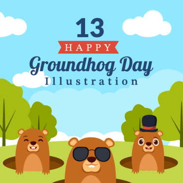 Groundhog Day Illustrations Templates 274131