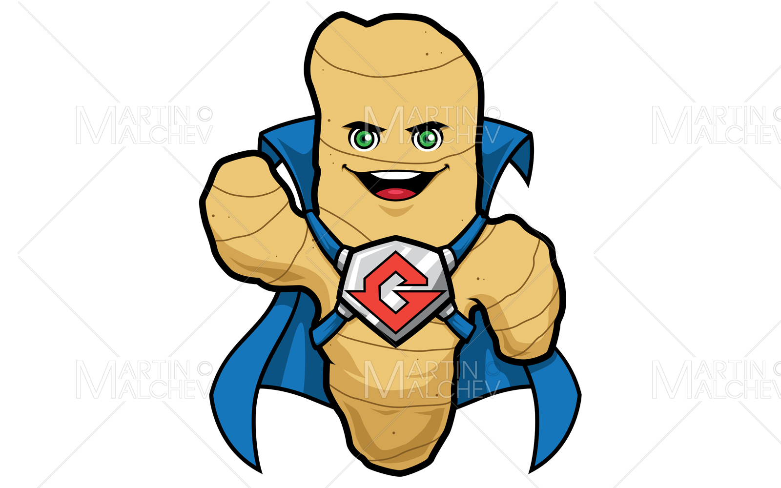 Ginger Superhero Mascot Vector Illustration