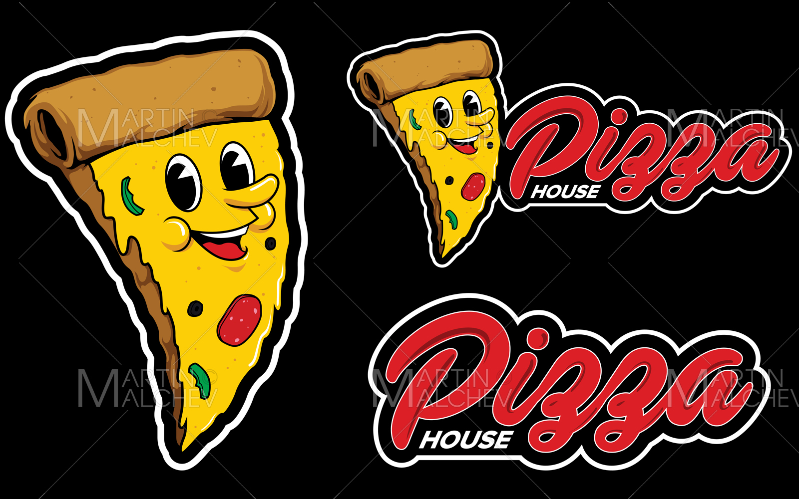 Pizza House Mascot Vector Illustration