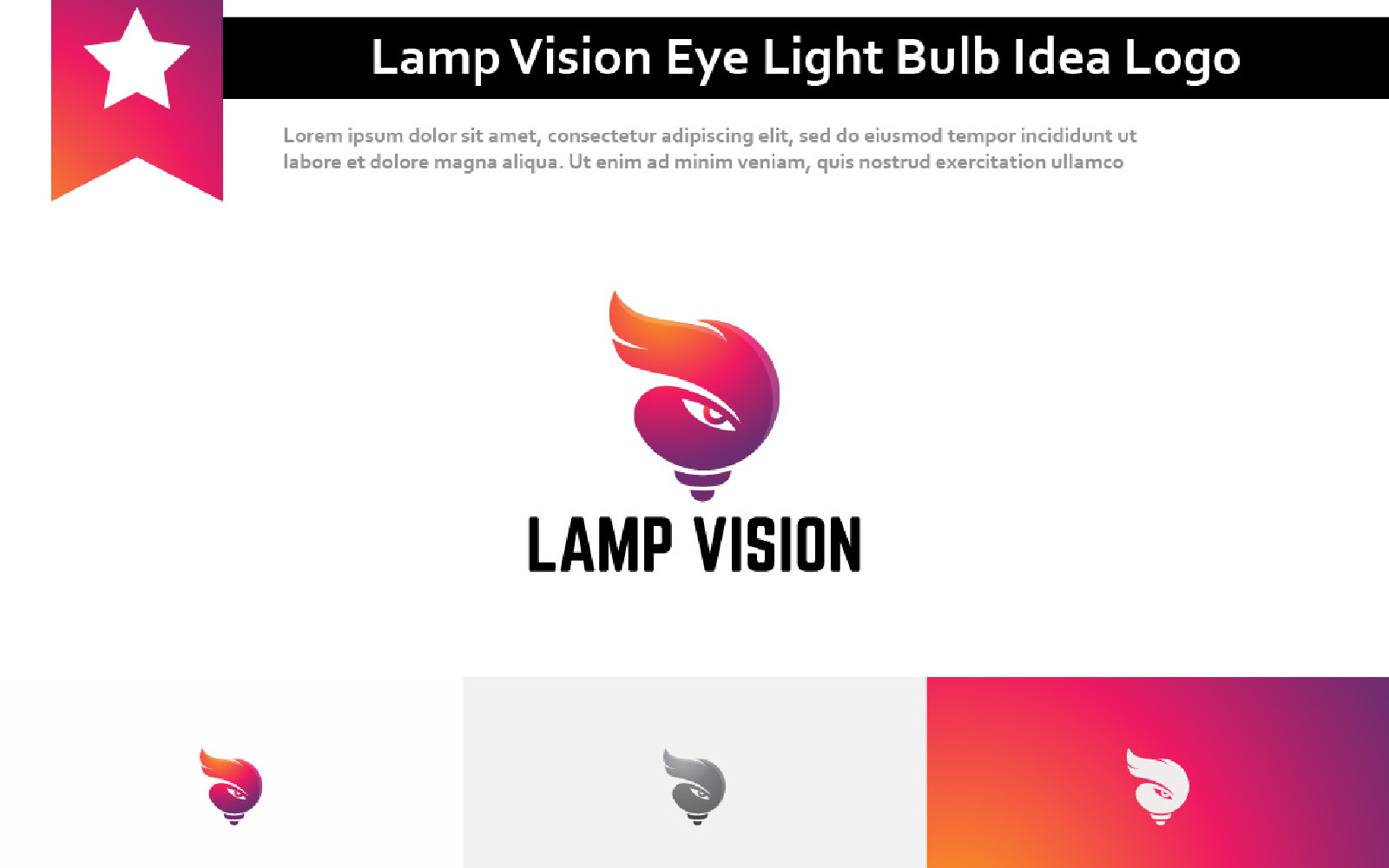 Lamp Vision Eye Light Bulb Idea Logo