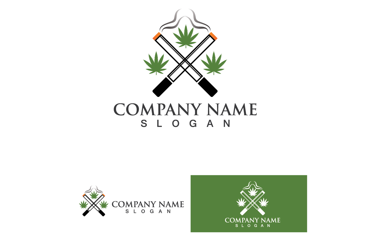 Cannabis Smoke Logo Vector