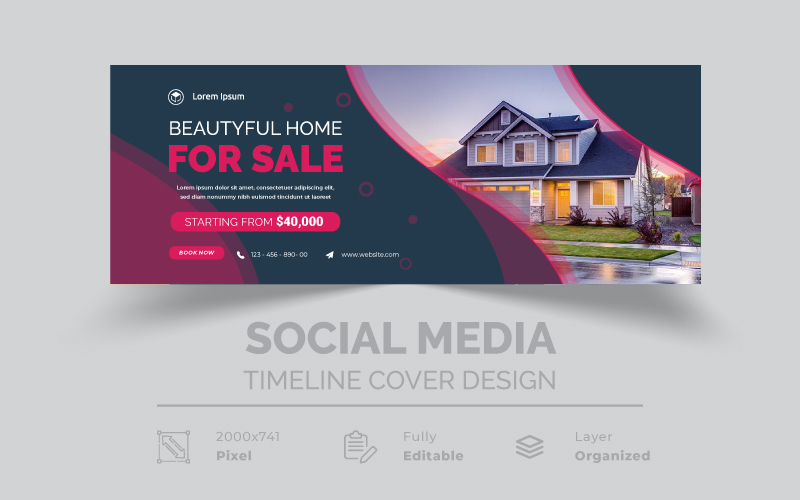 Real Estate House Instagram Pink Black Post Or Social Media Banner Template