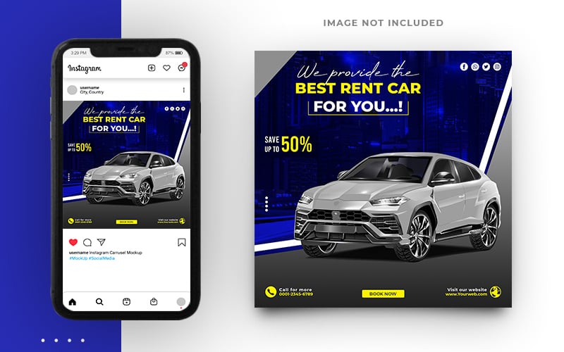 Rental Car Promotion Social media Post Banner Template