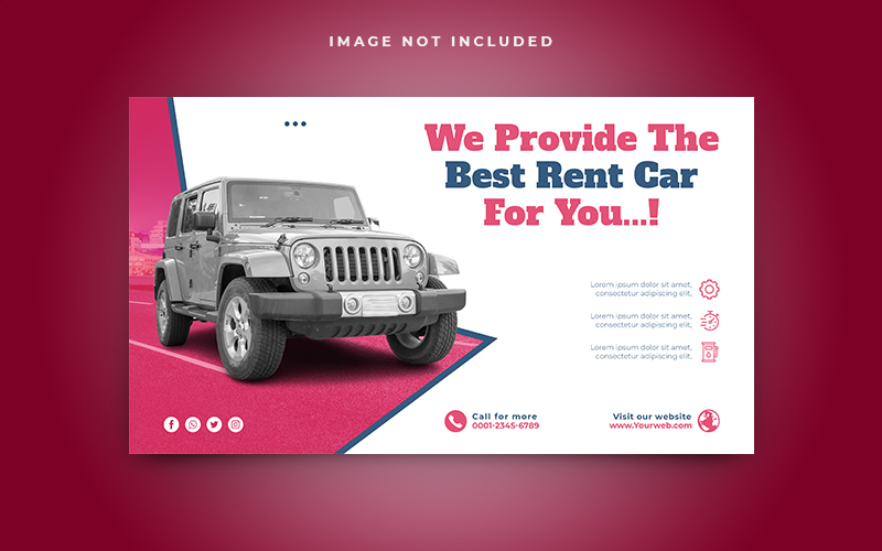 Car Rent Social Media Web Banner Template Design