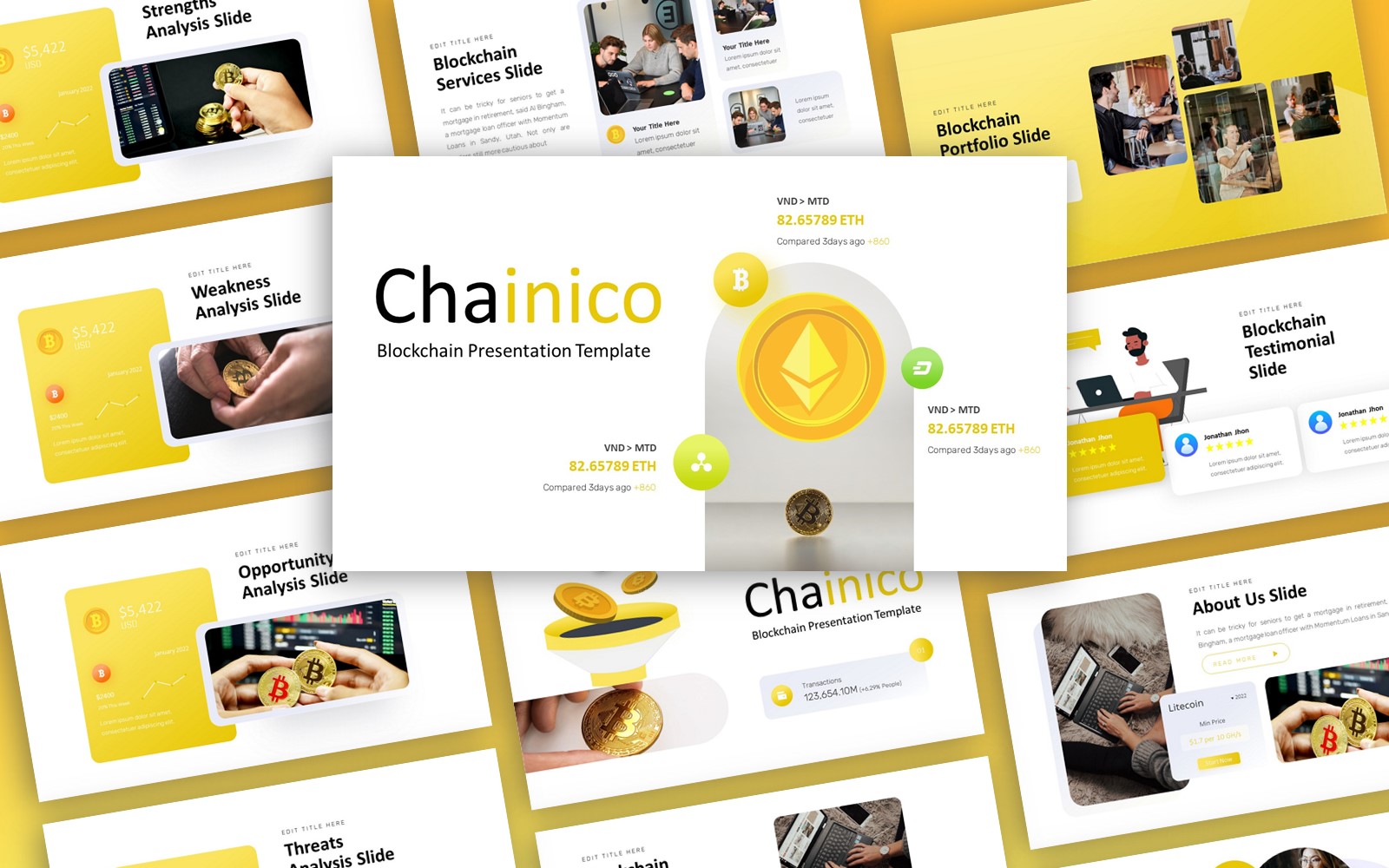 Chainico -  Blockchain Multipurpose PowerPoint Template