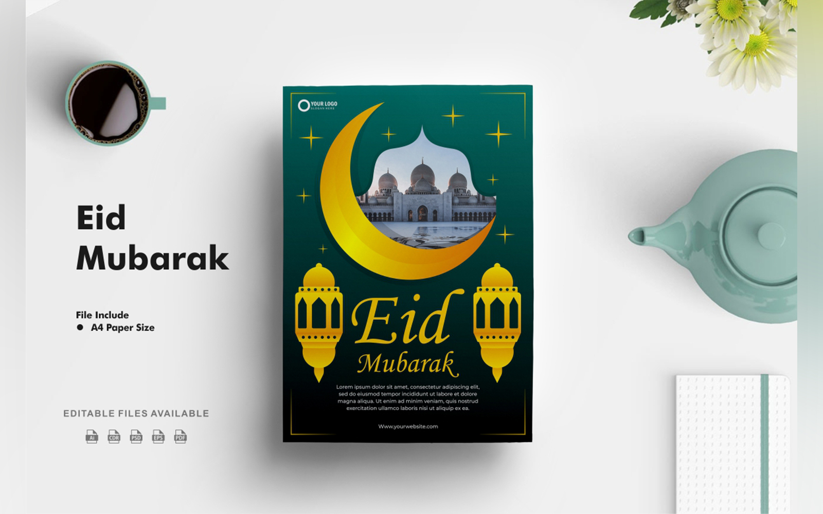 Eid Mubarak Flyer Design Template