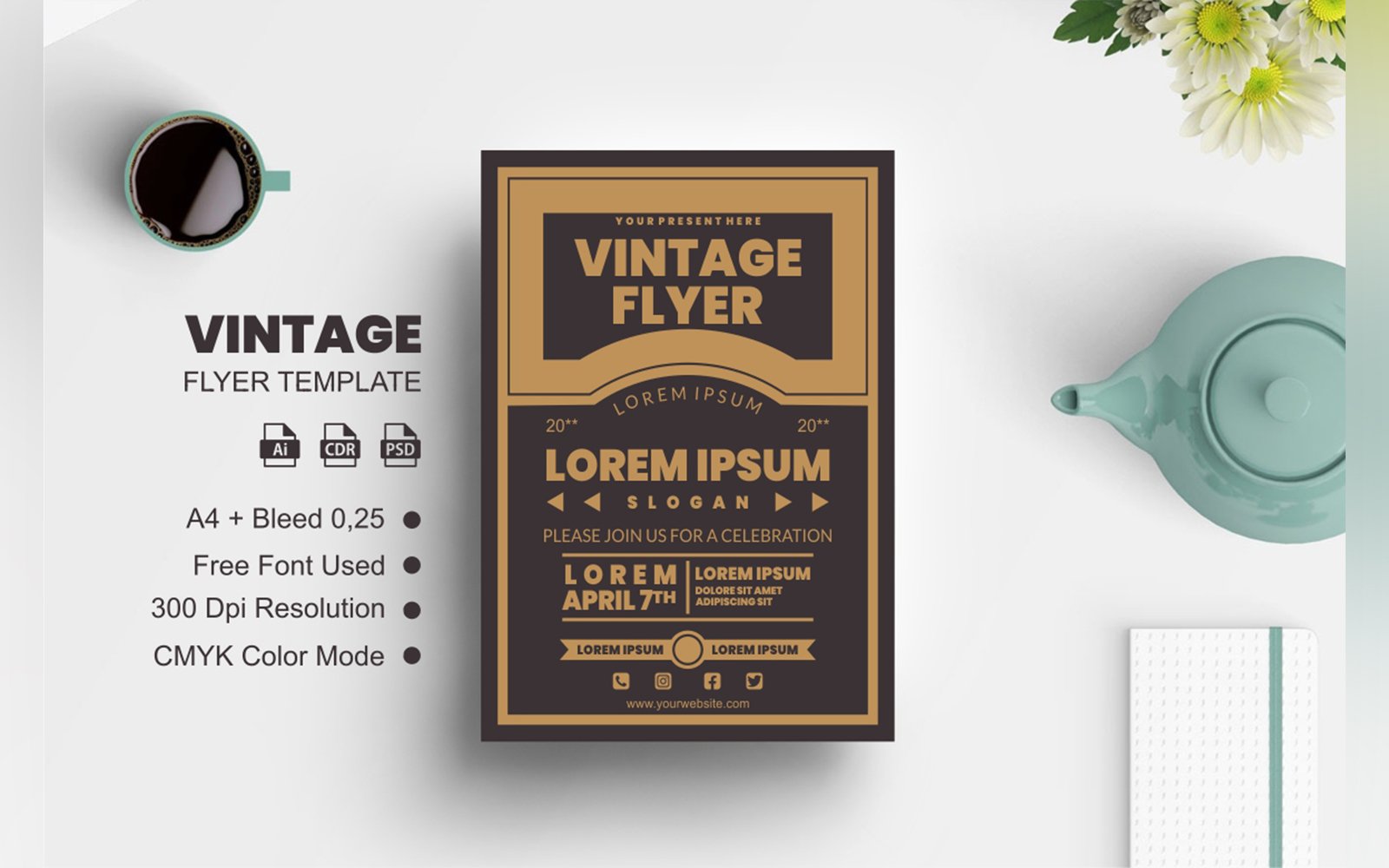 Vintage Flyer Design Template