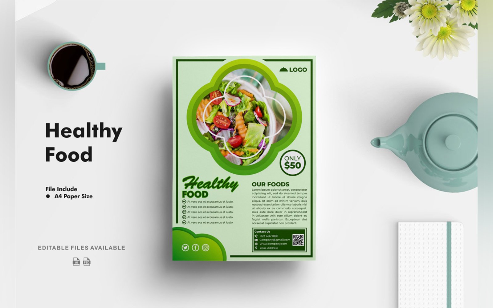 Healthy Food Flyer Template