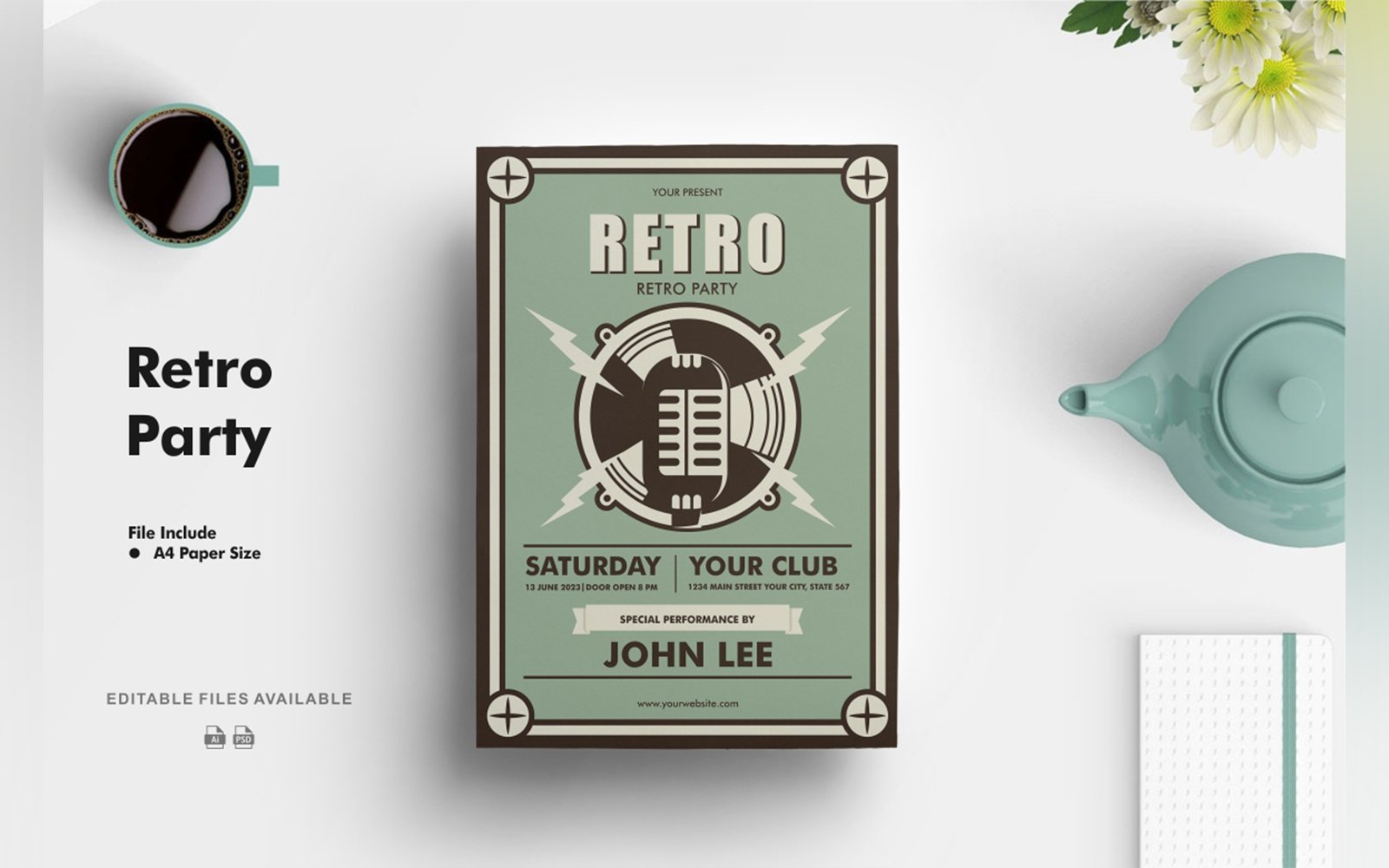 Retro Party Flyer Template