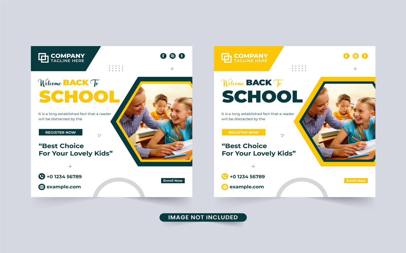 Simple school admission template vector