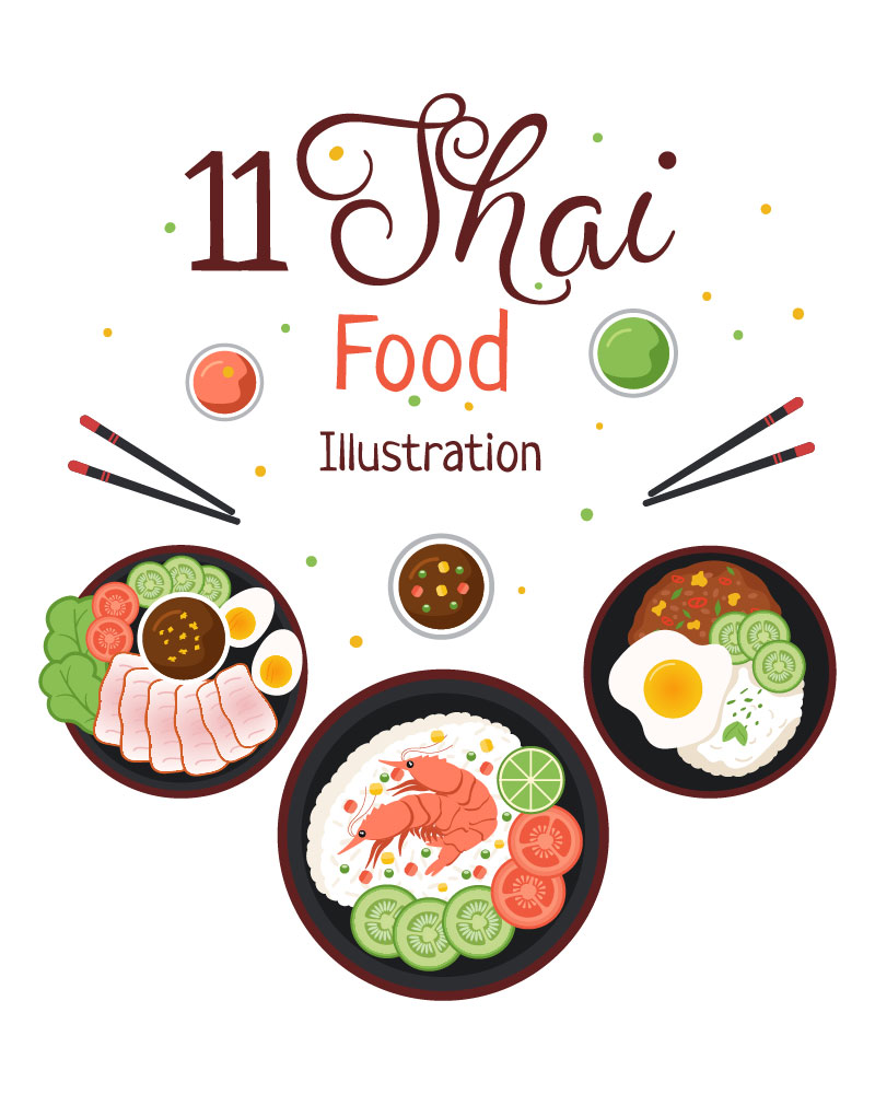 11 Traditional Thai Food Illustration