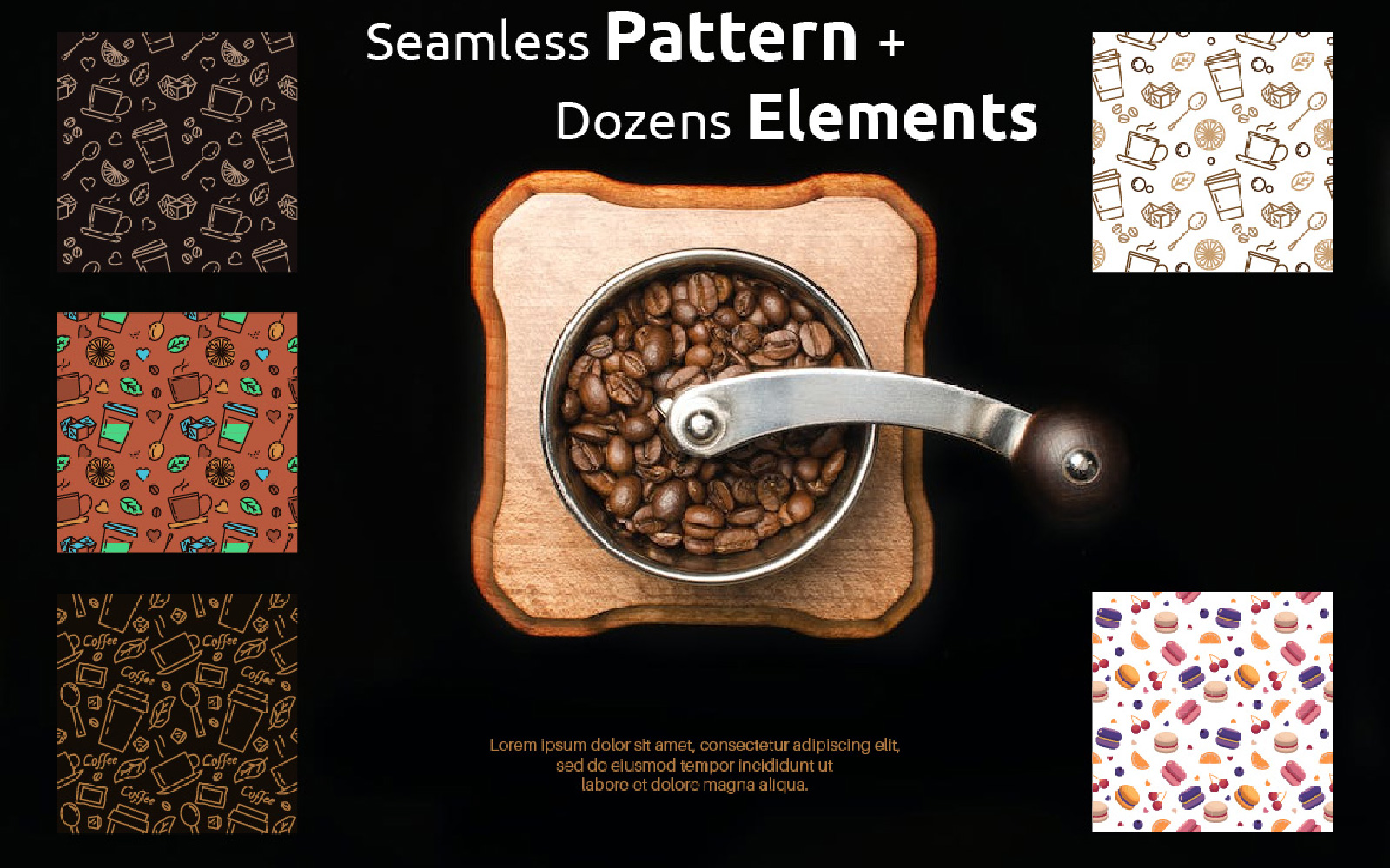 Seamless Pattern + Dozens Elements