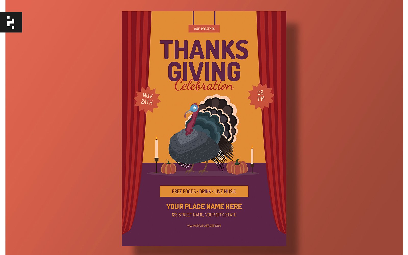 Thanksgiving Celebration Party Flyer