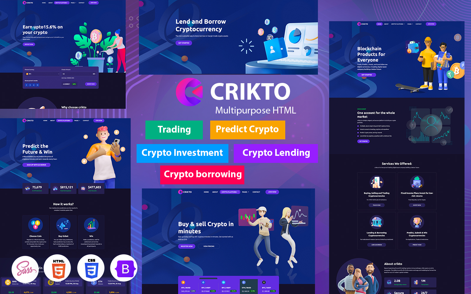 Crikto - Crypto Prediction, Trade, Investment And Crypto Lending, Borrowing  HTML5 Template
