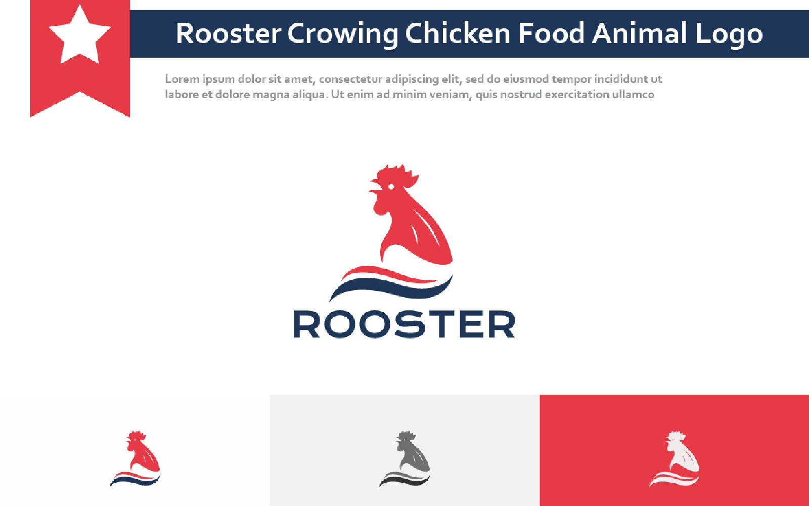Rooster Crowing Chicken Food Animal Farm Logo