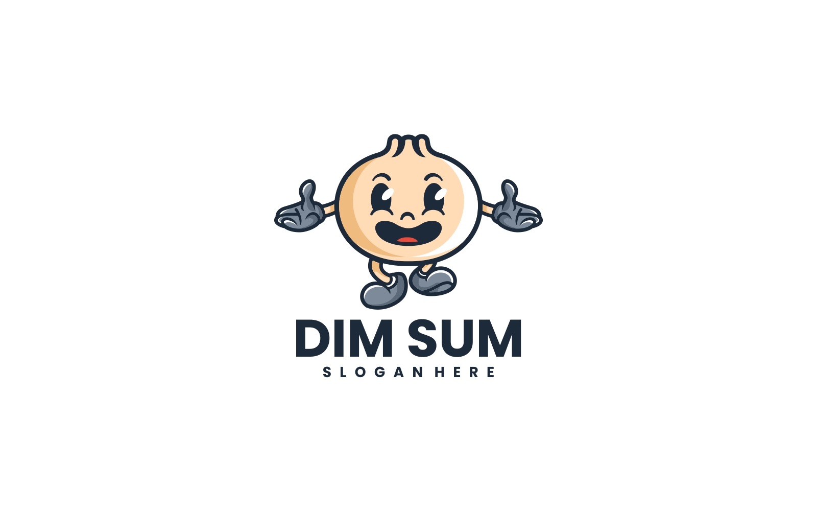 Dim Sum Mascot Cartoon Logo