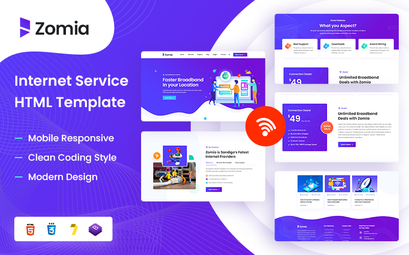 Zomia - ISP & Internet Service HTML5 Template