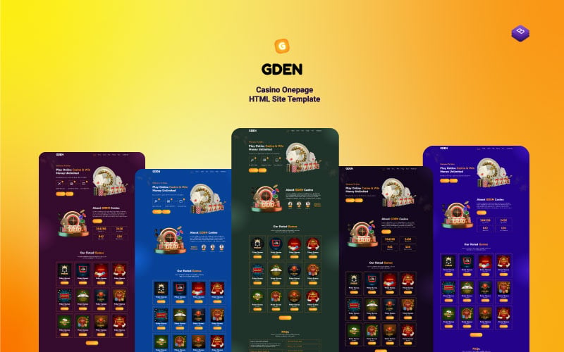 Gden - Casino & Gambling HTML Landing Page Template