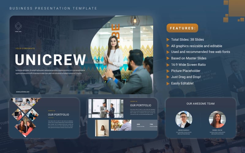 Unicrew - Business Multipurpose PowerPoint Presentation Template