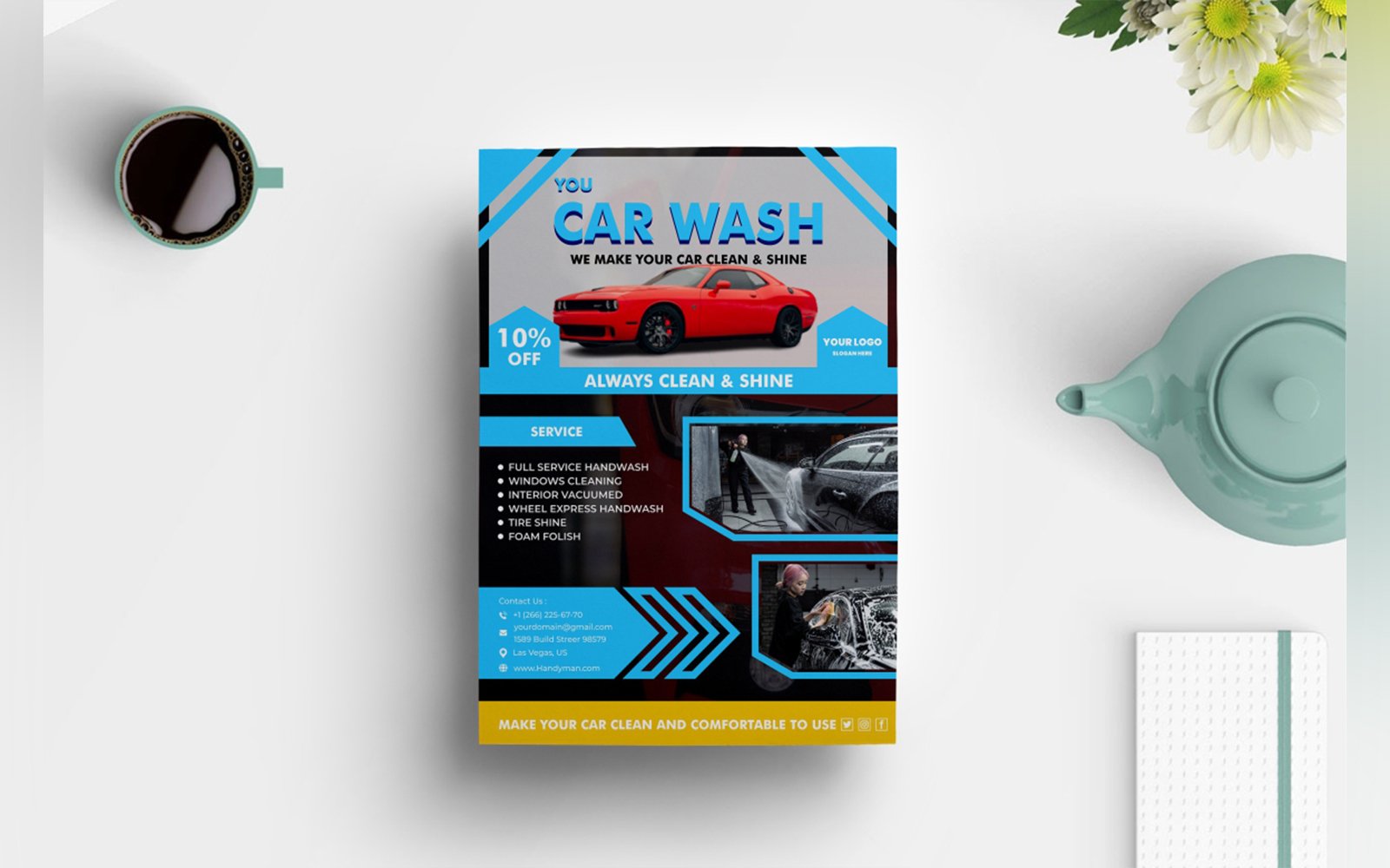 Car Wash Flyer Design Template